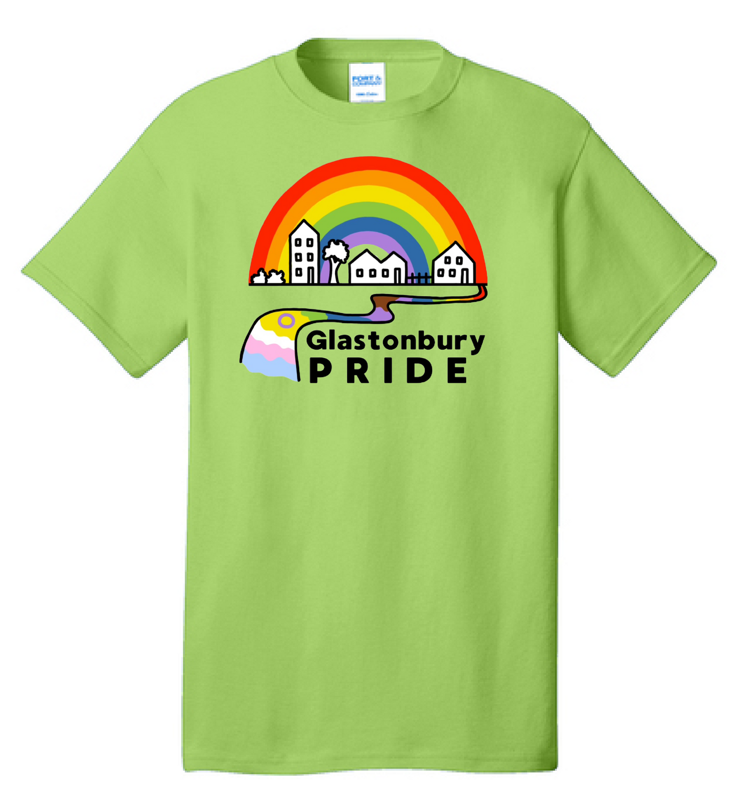GLASTONBURY PRIDE LIME GREEN YOUTH T-SHIRT