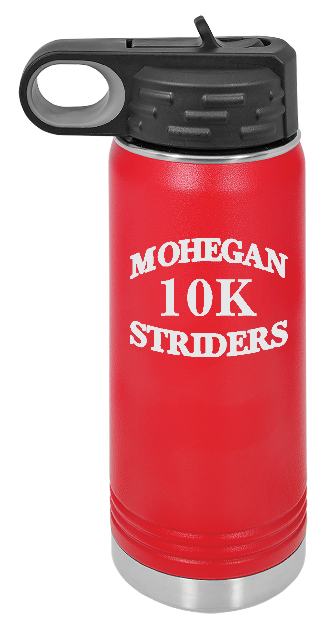 MOHEGAN STRIDERS RACE ENGRAVED WATER  BOTTLES