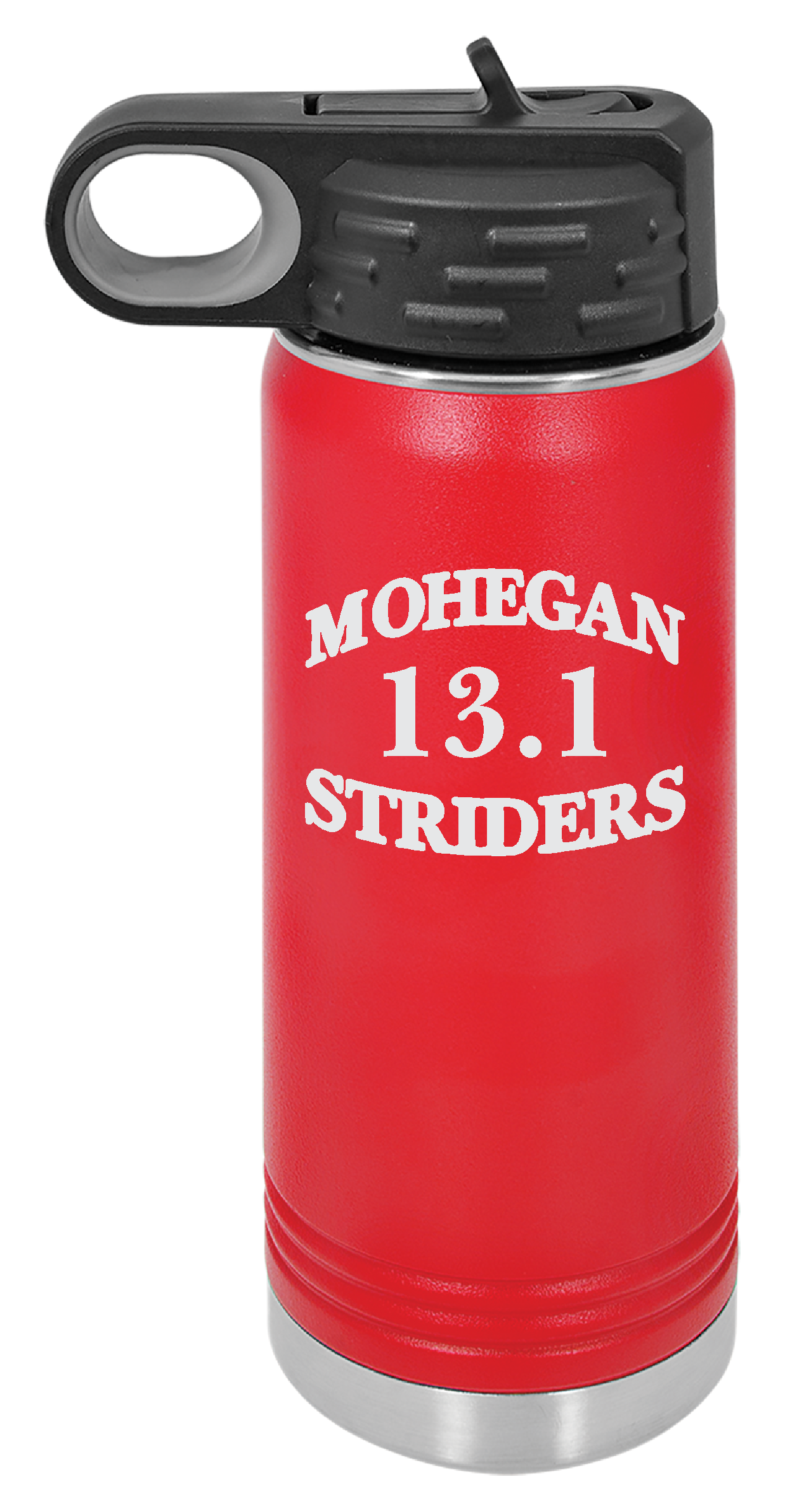 MOHEGAN STRIDERS RACE ENGRAVED WATER  BOTTLES
