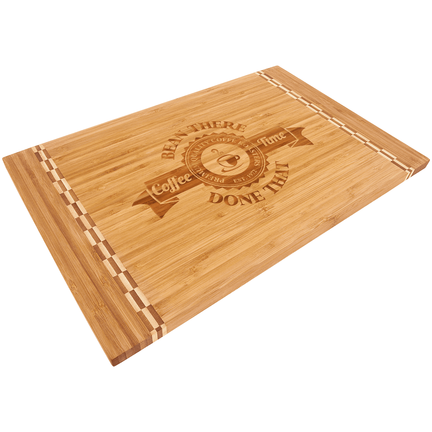 CUSTOMIZABLE Bamboo Cutting Board with Butcher Block Inlay