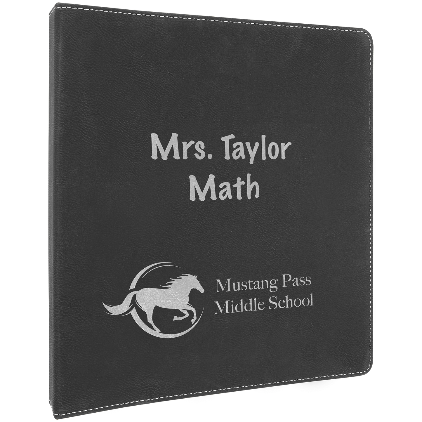ENGRAVABLE LEATHERETTE 3 RING BINDER