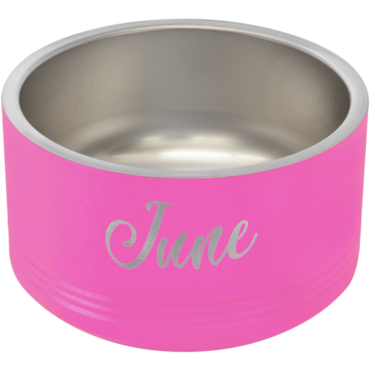 CUSTOMIZABLE 18 oz. POWDER COATED VACUUM SEALED STAINLESS STEEL PET BOWL