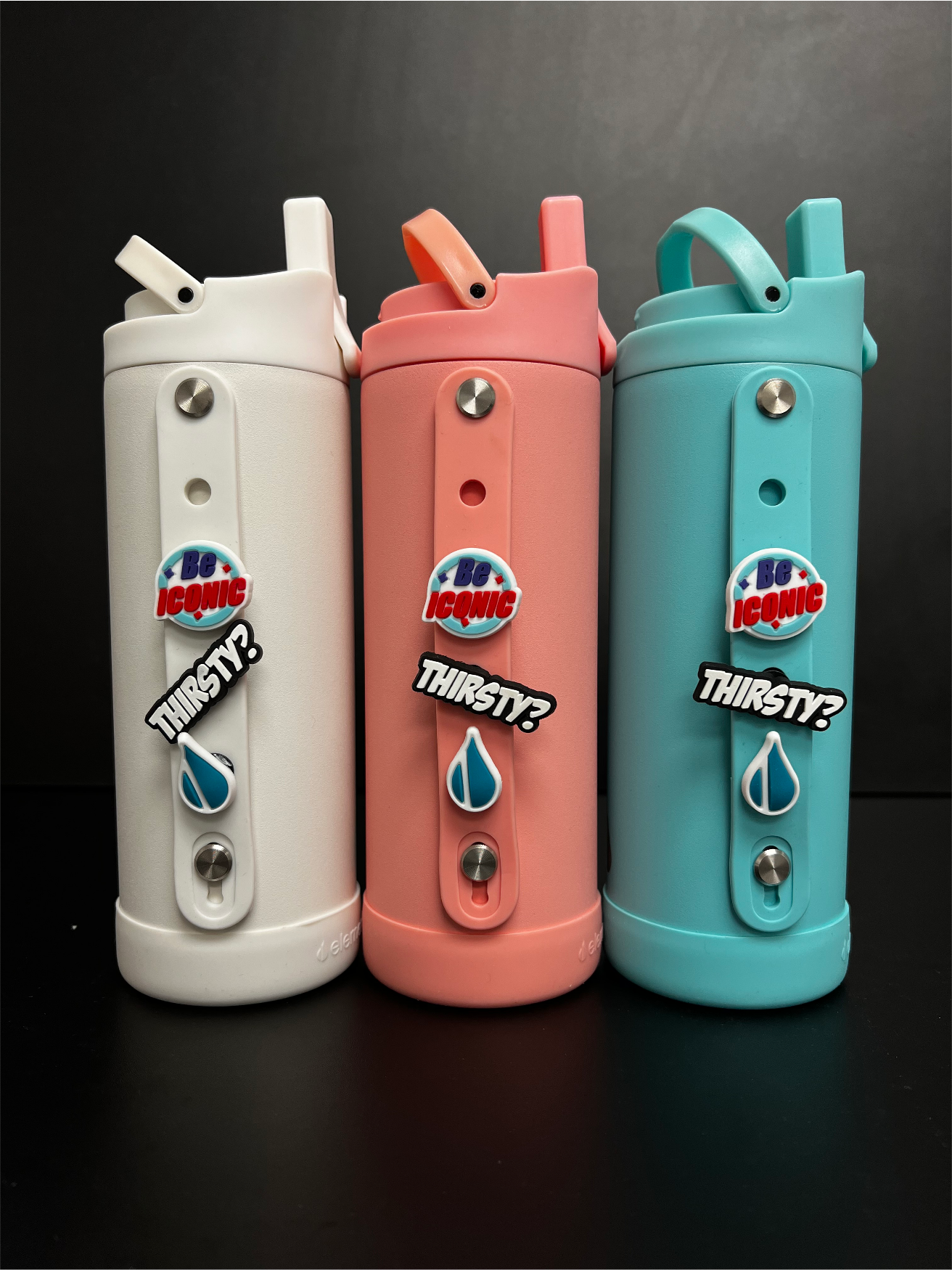 iconic element charm water bottle 