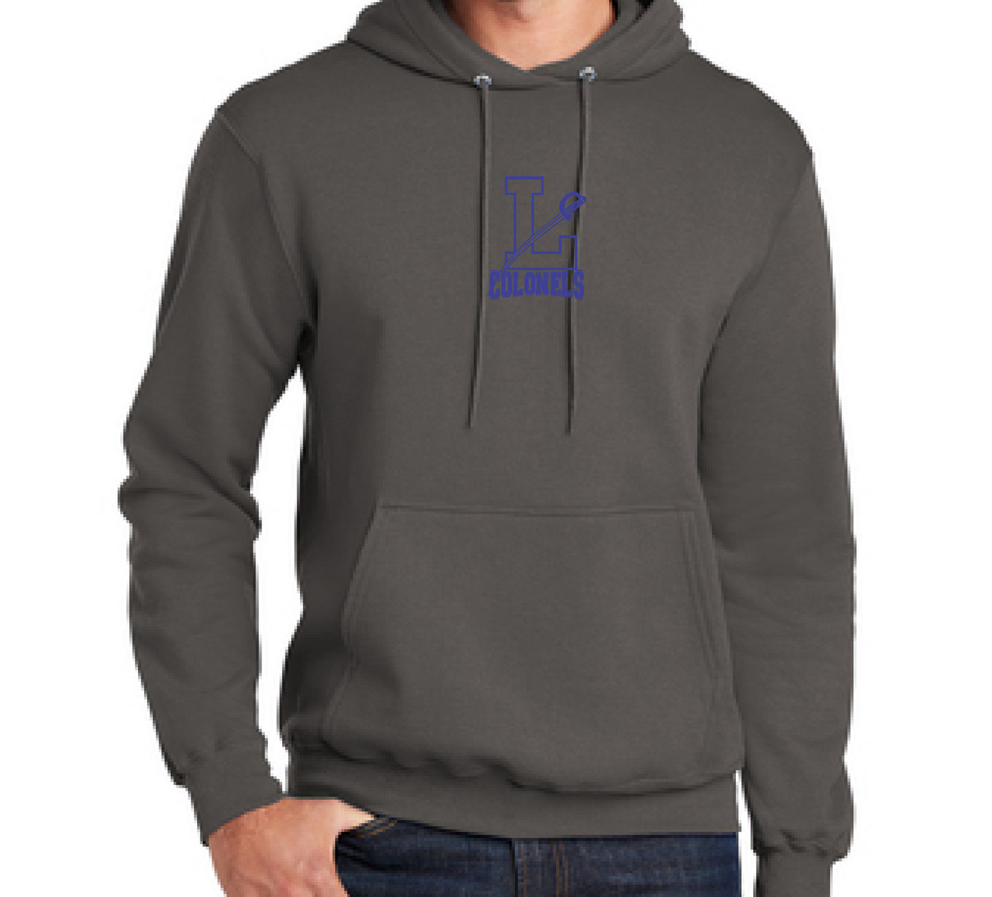 Port & Company® Core Fleece Pullover Hooded Sweatshirt CHARCOAL GRAY