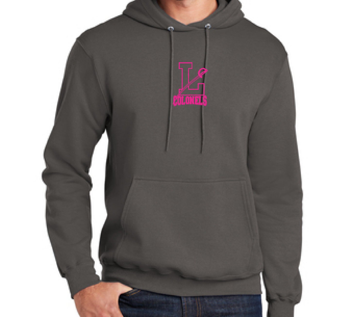 Port & Company® Core Fleece Pullover Hooded Sweatshirt CHARCOAL GRAY