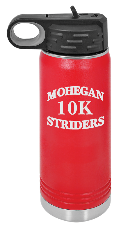 MOHEGAN STRIDERS RACE ENGRAVED WATER  BOTTLES