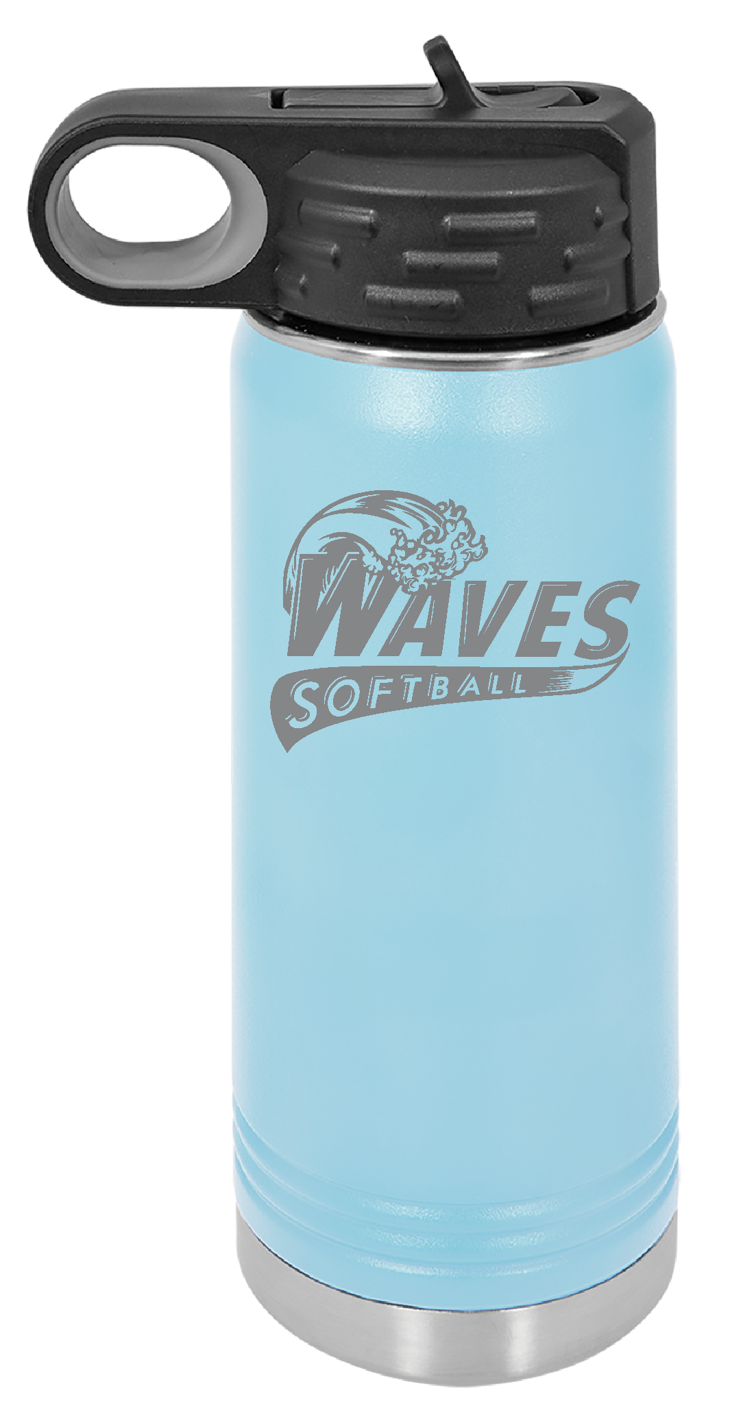 Waves Polar Camel 20 oz.  Water Bottle LASER ENGRAVED 2-SIDED