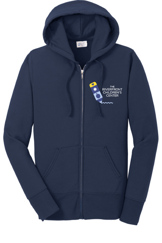 Port & Co™ Women's Core Fleece Full-Zip Hooded Sweatshirt.