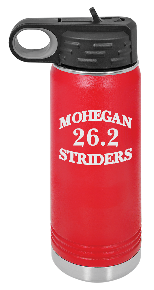 MOHEGAN STRIDERS RACE ENGRAVED WATER  BOTTLES