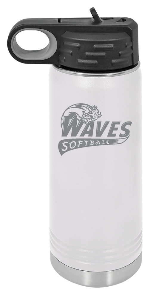 Waves Polar Camel 20 oz.  Water Bottle LASER ENGRAVED 2-SIDED