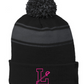 Sport-Tek® Stripe Pom Pom Beanie Embroidered