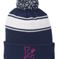 Sport-Tek® Stripe Pom Pom Beanie Embroidered