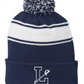 Sport-Tek® Stripe Pom Pom Beanie Embroidered