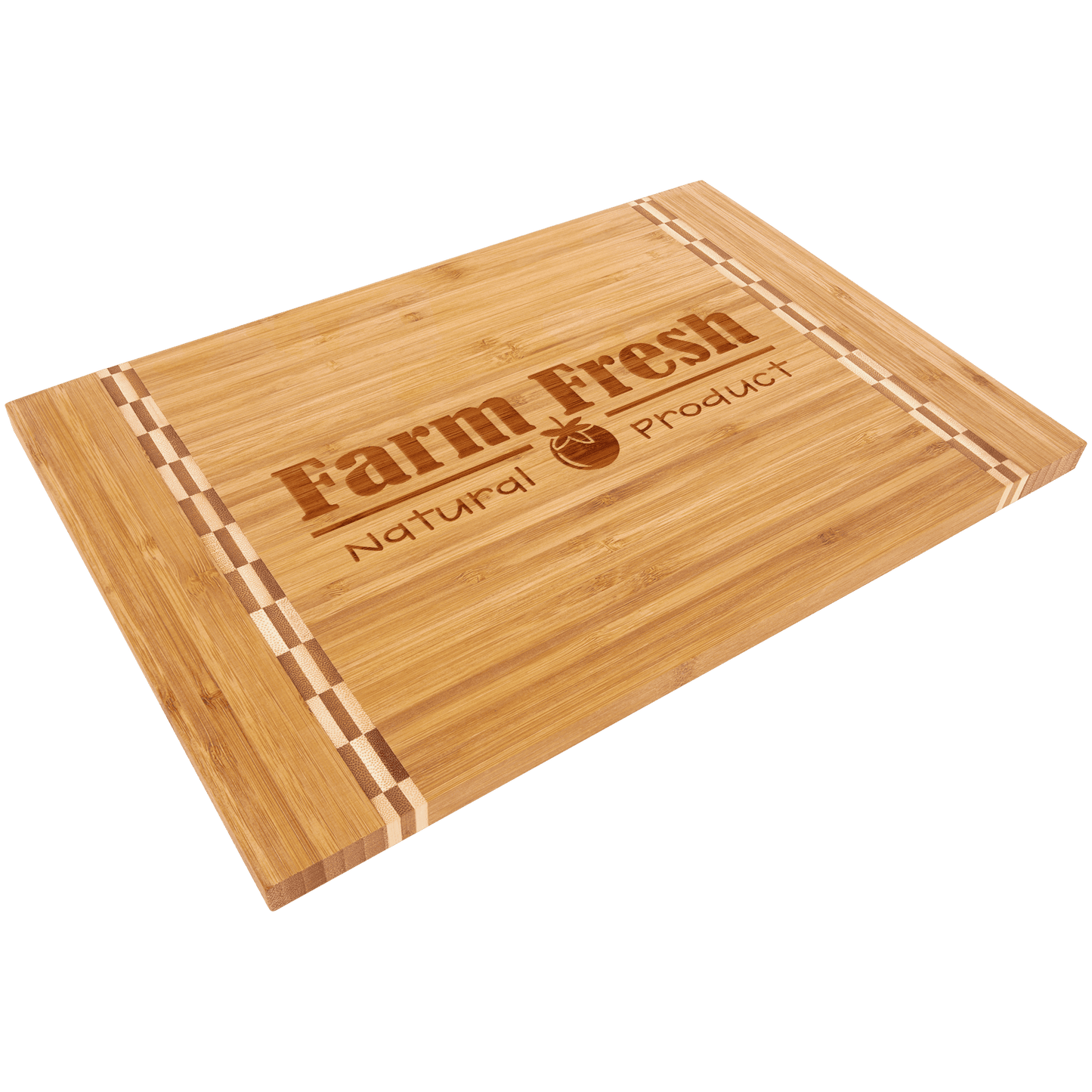 CUSTOMIZABLE Bamboo Cutting Board with Butcher Block Inlay