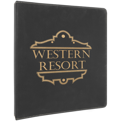 ENGRAVABLE LEATHERETTE 3 RING BINDER